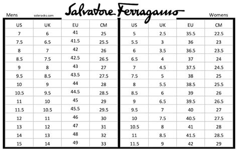 salvatore ferragamo shoes size chart|salvatore ferragamo shoes size guide.